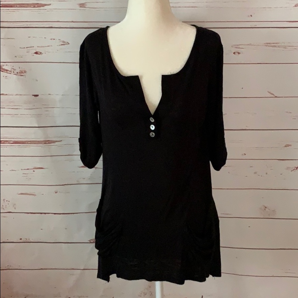 Black Rayon Flowy Shirt